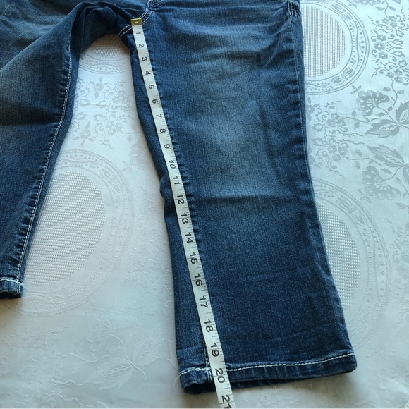 Seven 7 Blue Capri Jeans Denim Pants Women’s Size 6 Button Fly Casual Elastic - Picture 14 of 16